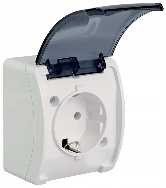 

Gniazdo natynkowe pojedyncze z klapką