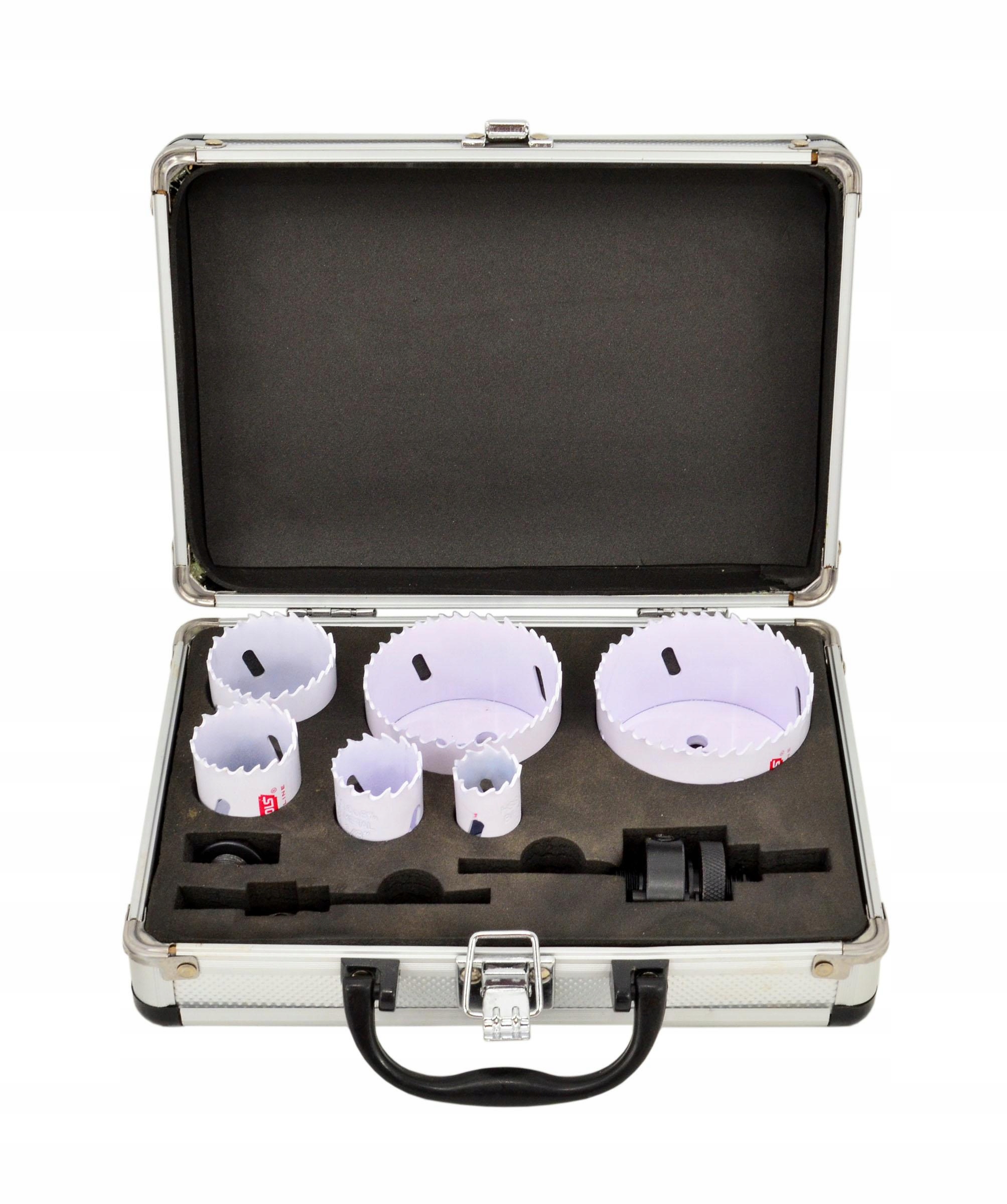 Awtools Otwornice Bimetalowe Kpl. 22-73mm 8 elem. Black Line Walizka Metal