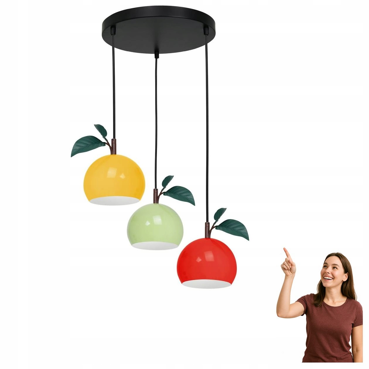 Závěsná lampa s jablky na kruhu Apple 8943 Luminex