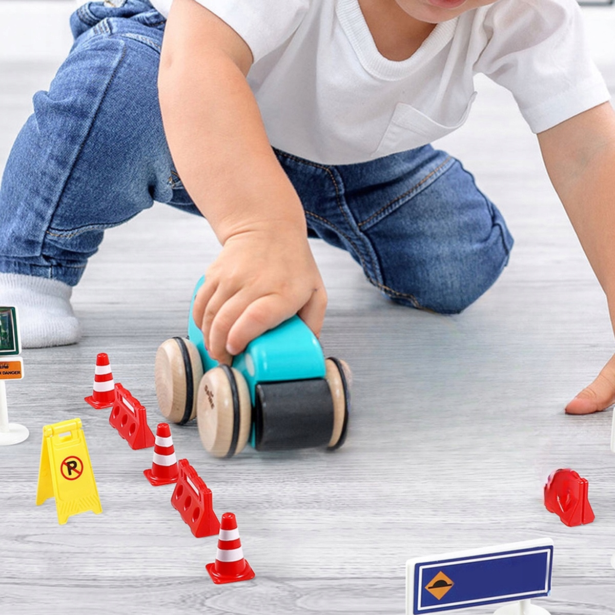 ZABAWKI ZNAKI DROGOWE DLA DZIECI ZESTAW ULICZNY Marka bez marki