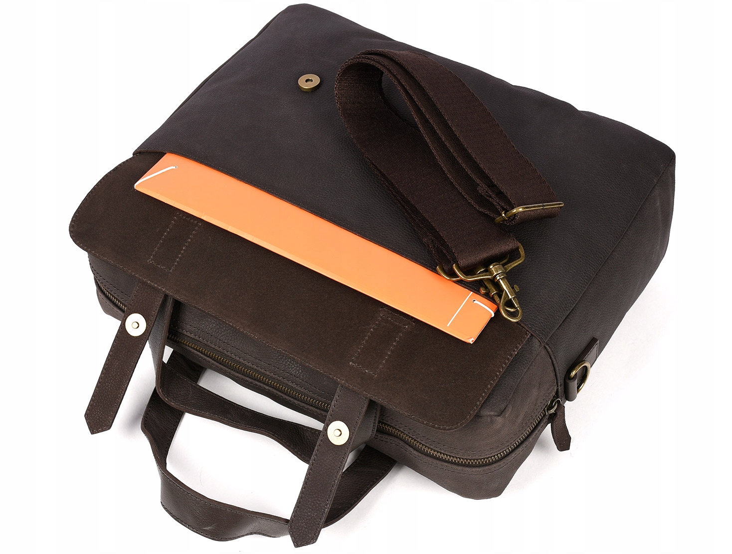 Timberland torba na dokumenty skóra naturalna bez wzoru