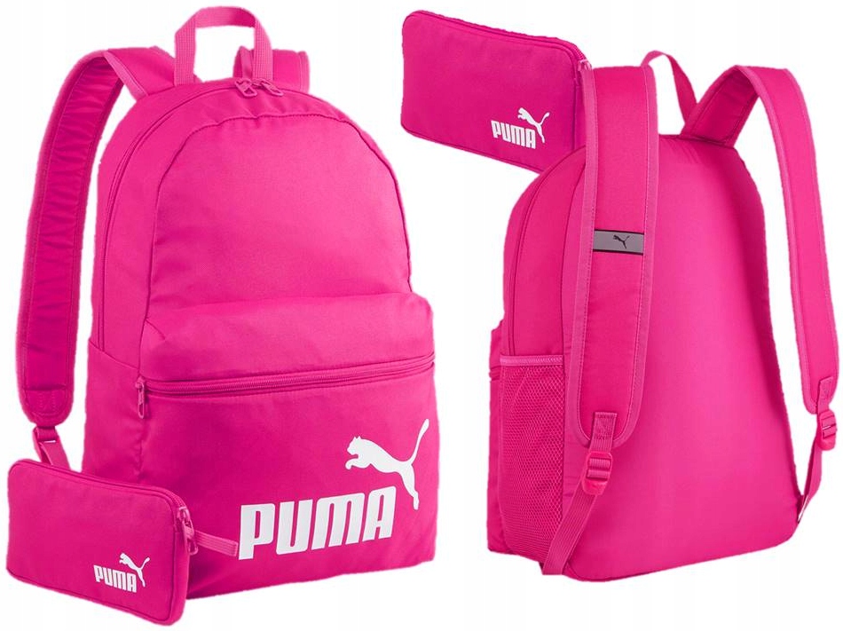 Plecak Puma Phase szkolny z piórnikiem damski malinowy do szkoły 22l