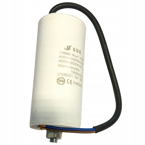 KONDENSATOR ROZRUCHOWY SILNIKA 6uF 450V Z KABLEM