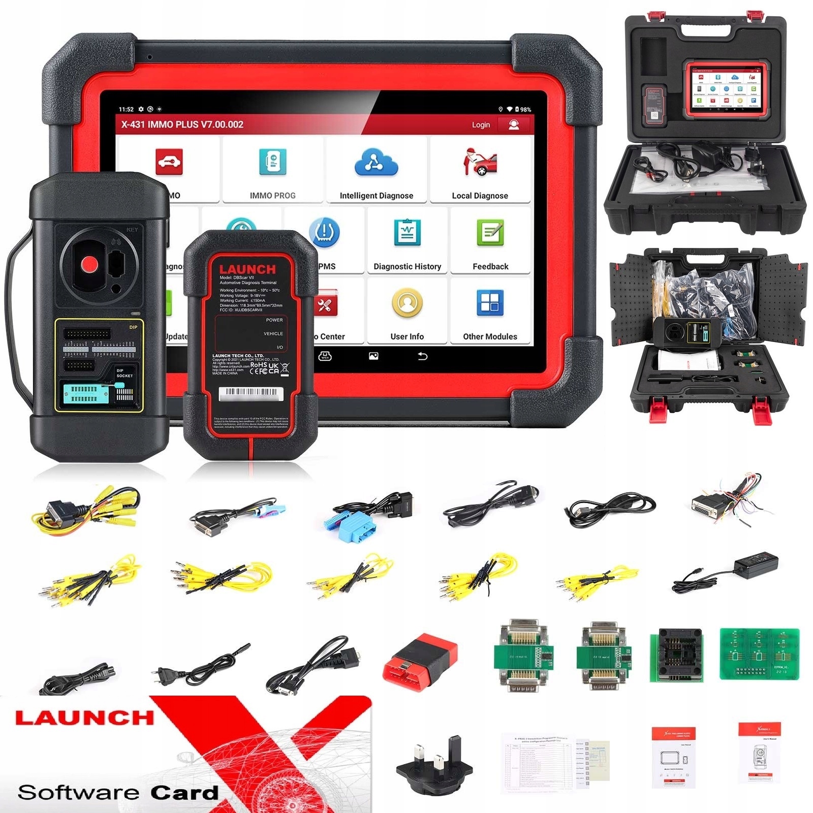 Launch X431 Immo Plus 8cali CanFD DoiP Xprog Kable 2025 Nowy Model