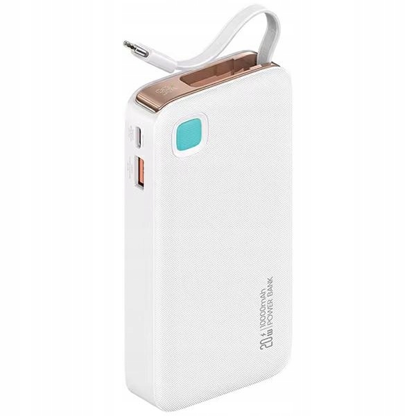 Usams Powerbanka s navíjecím kabelem Usb-c Retractable 10000 mAh Pd 20W Fast