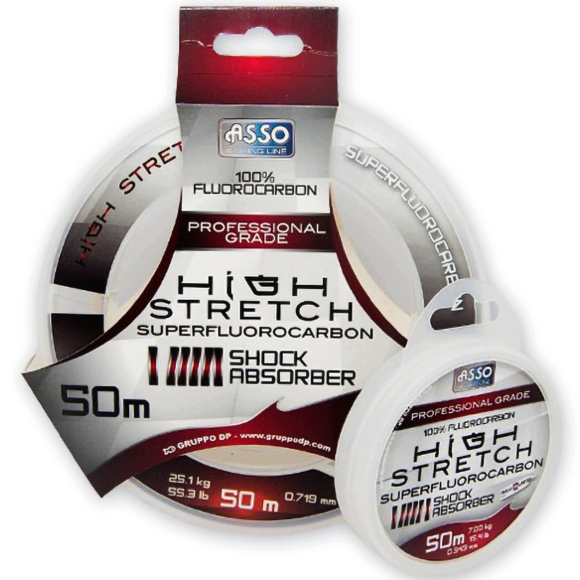 Fluorocarbon Asso High Stretch White 00 0,495mm 50m