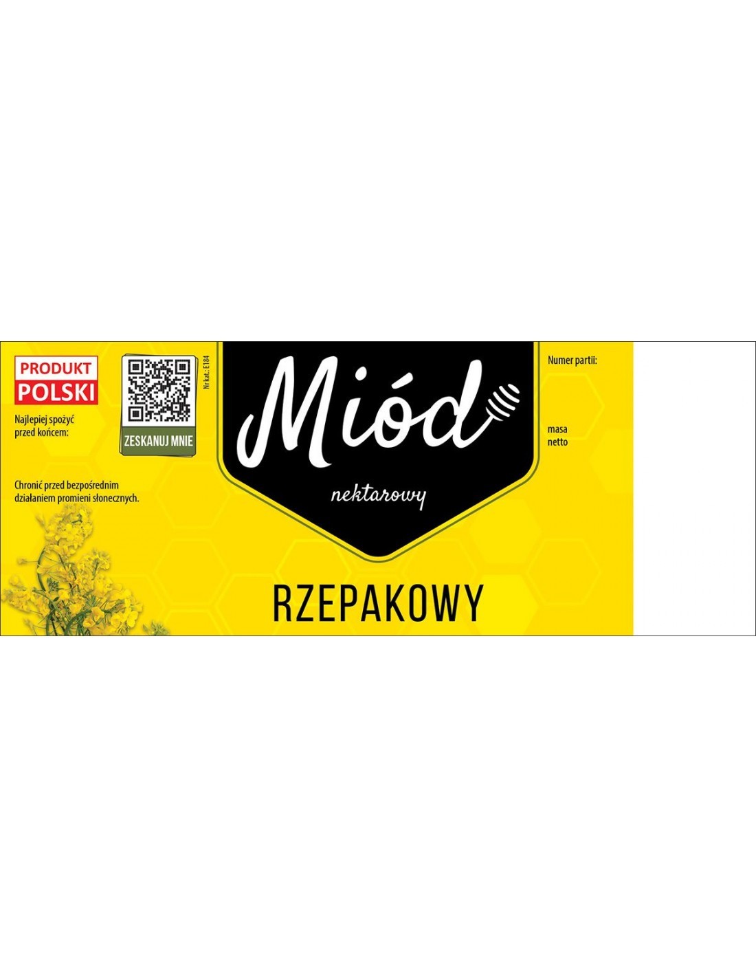 

Etykieta 154x60mm miód rzepakowy 100 szt