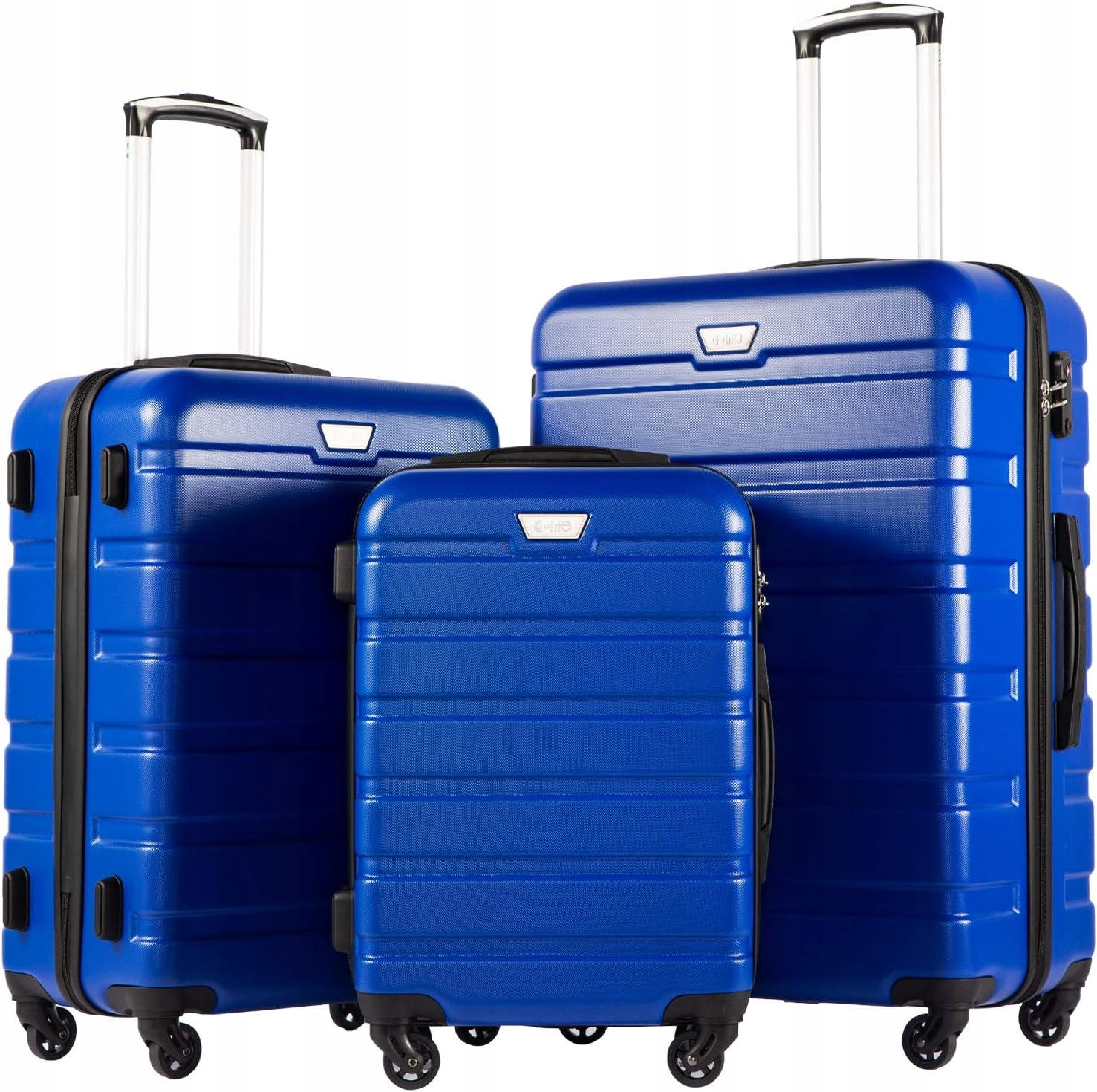 Sada cestovních kufrů a přepravních tašek Coolife s Abs zámkem, modrá
