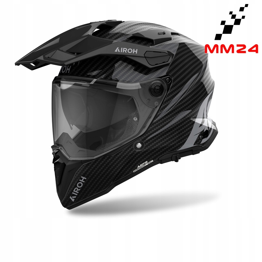 Motocyklová Prilba Airoh Commander 2 Carbon Čierna Strieška Blenda Pinlock S