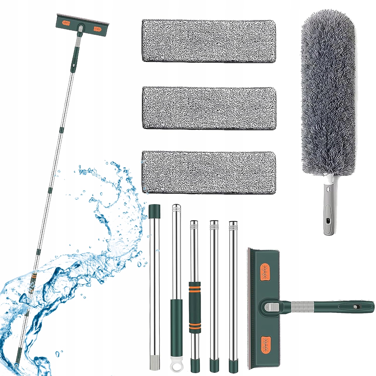 Myčka Na Mytí Oken Sklo Zrcátko Teleskop Mop Regulace 210 cm Stěrka