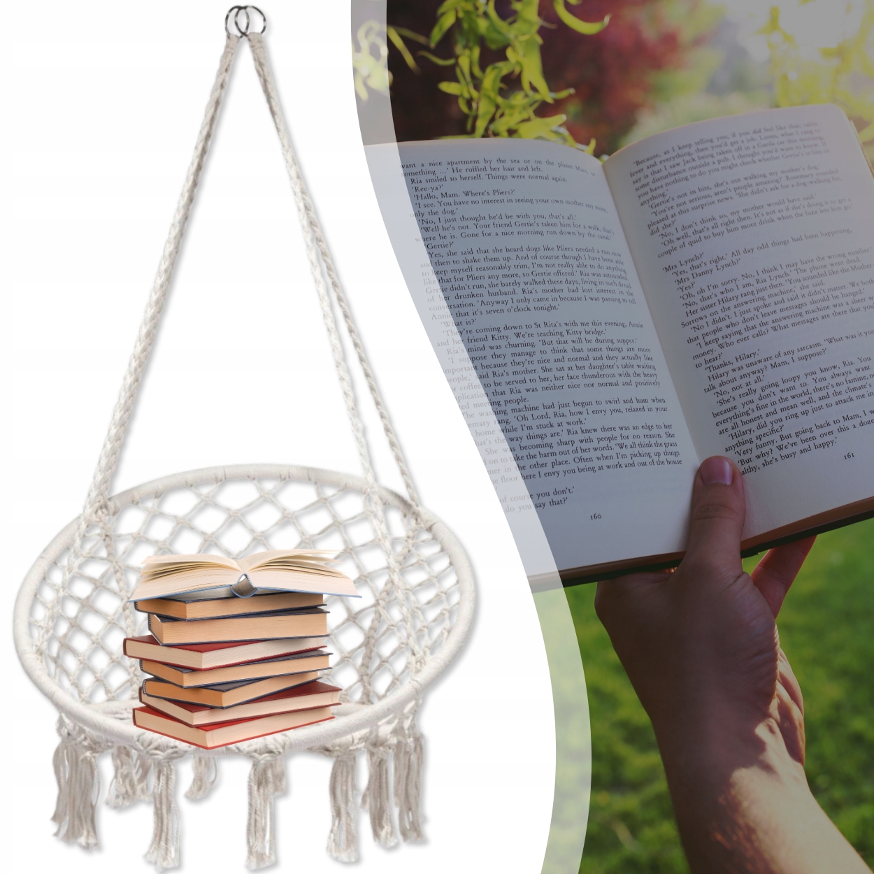 FOTEL WISZĄCY HUŚTAWKA OGRODOWA BOCIANIE GNIAZDO DO DOMU OGRODU 120CM EAN (GTIN) 5903726684217