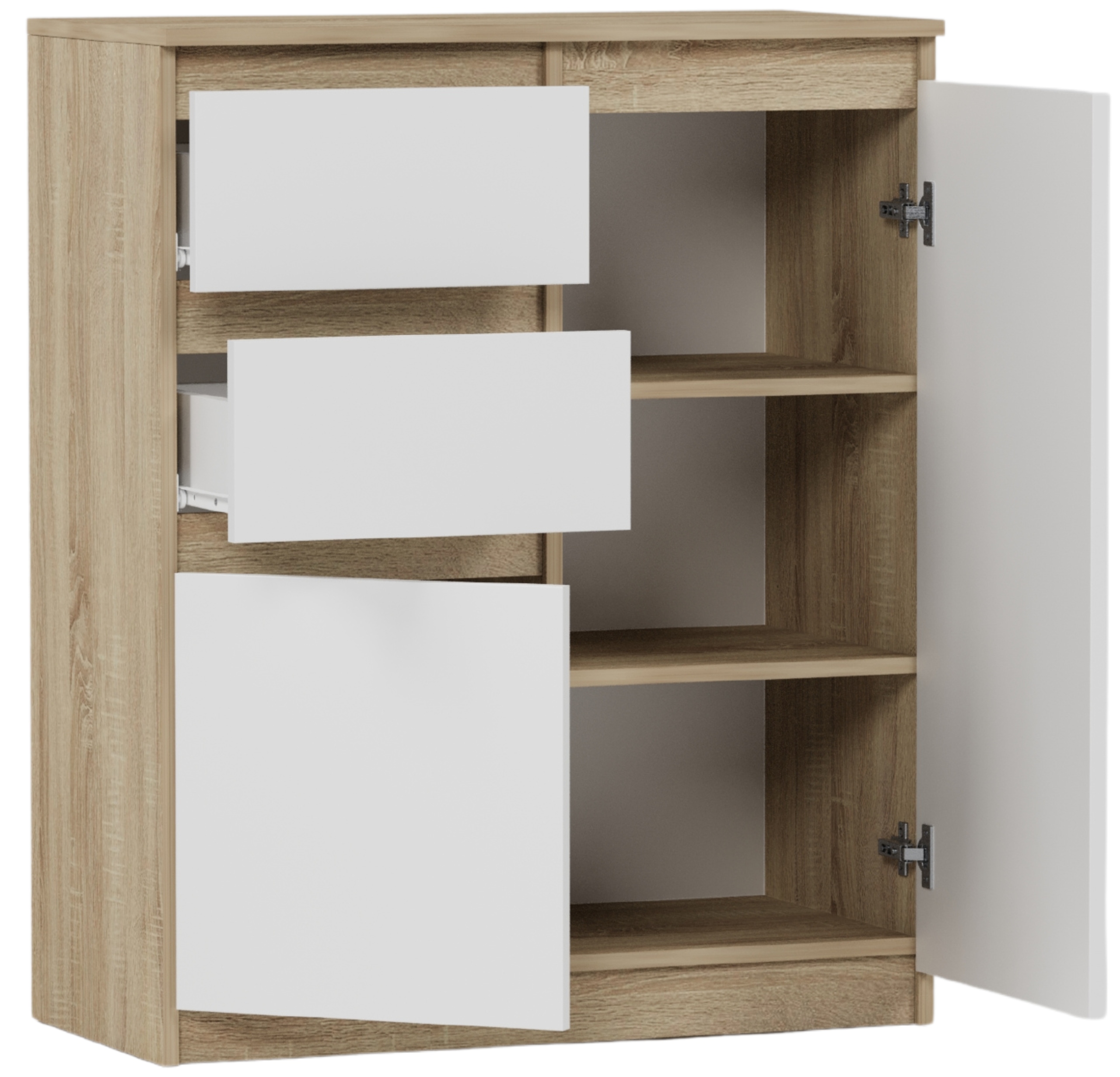 KOMODA 98CM SZAFKA 2 SZUFLADY SONOMA MIX