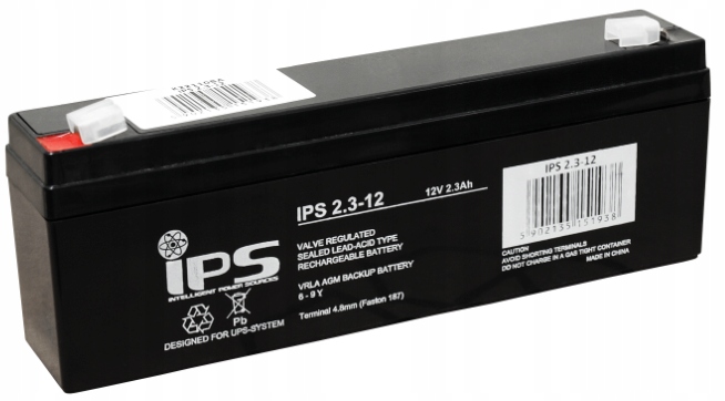Akumulator Bateria Agm Ips 2.3Ah 12V IPS2.3-12 IPS2,3-12 2,3 Alarm Centrala