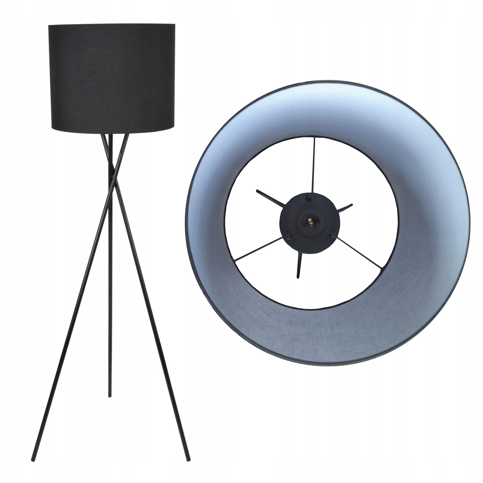 Stojací podlahová lampa E27 Černá Tekla Sanico Goldlux