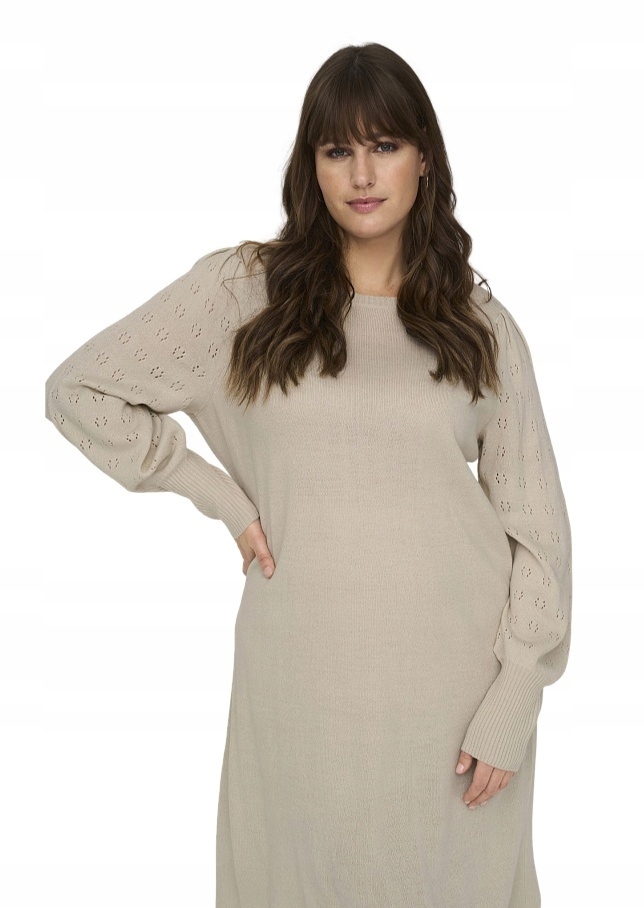 Tunika Plus Size Carmakoma Pletená Béžová Šaty O651 48