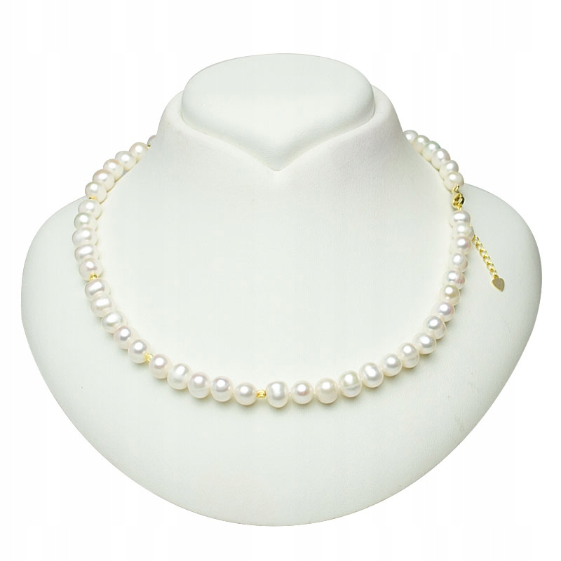 Pozlacený Náhrdelník Z Pravých Bílých Perel