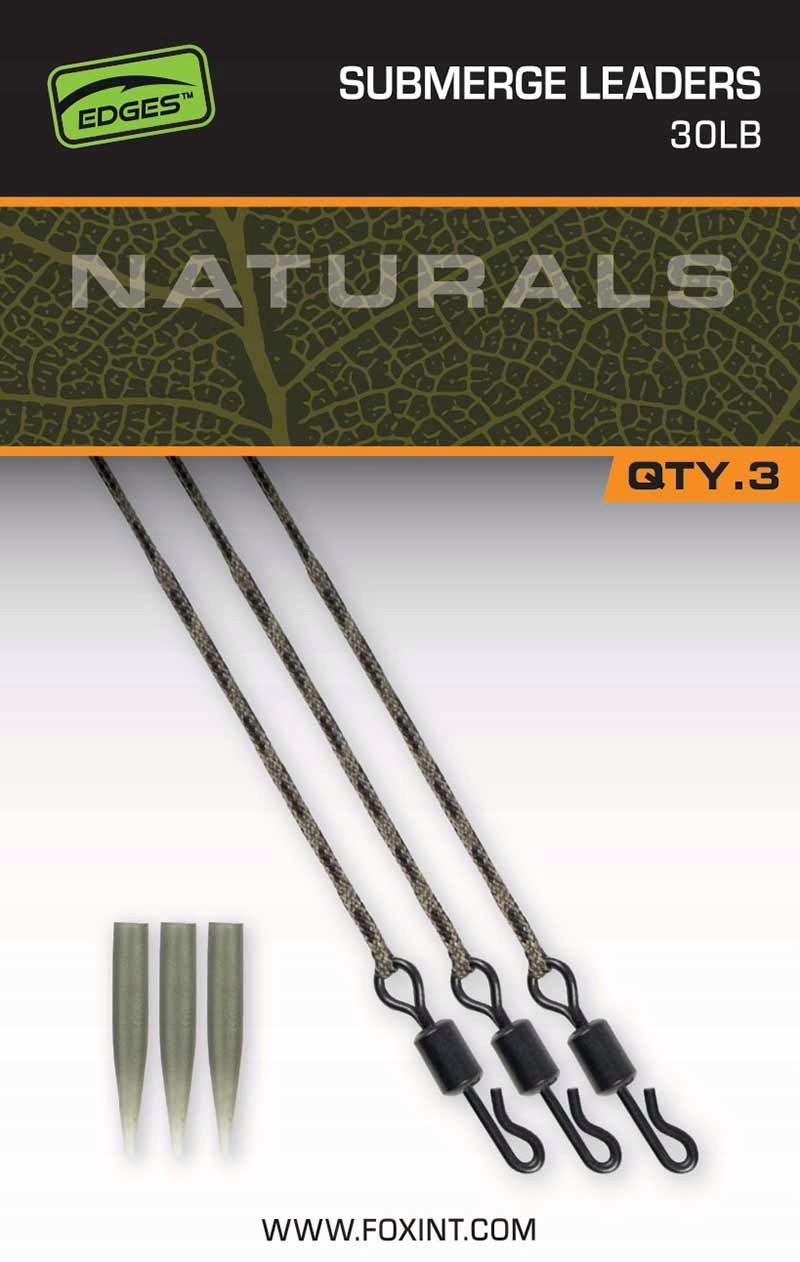 Lider z krętlikiem do szybkiej wymiany Fox Naturals Submerged Leaders 40lb