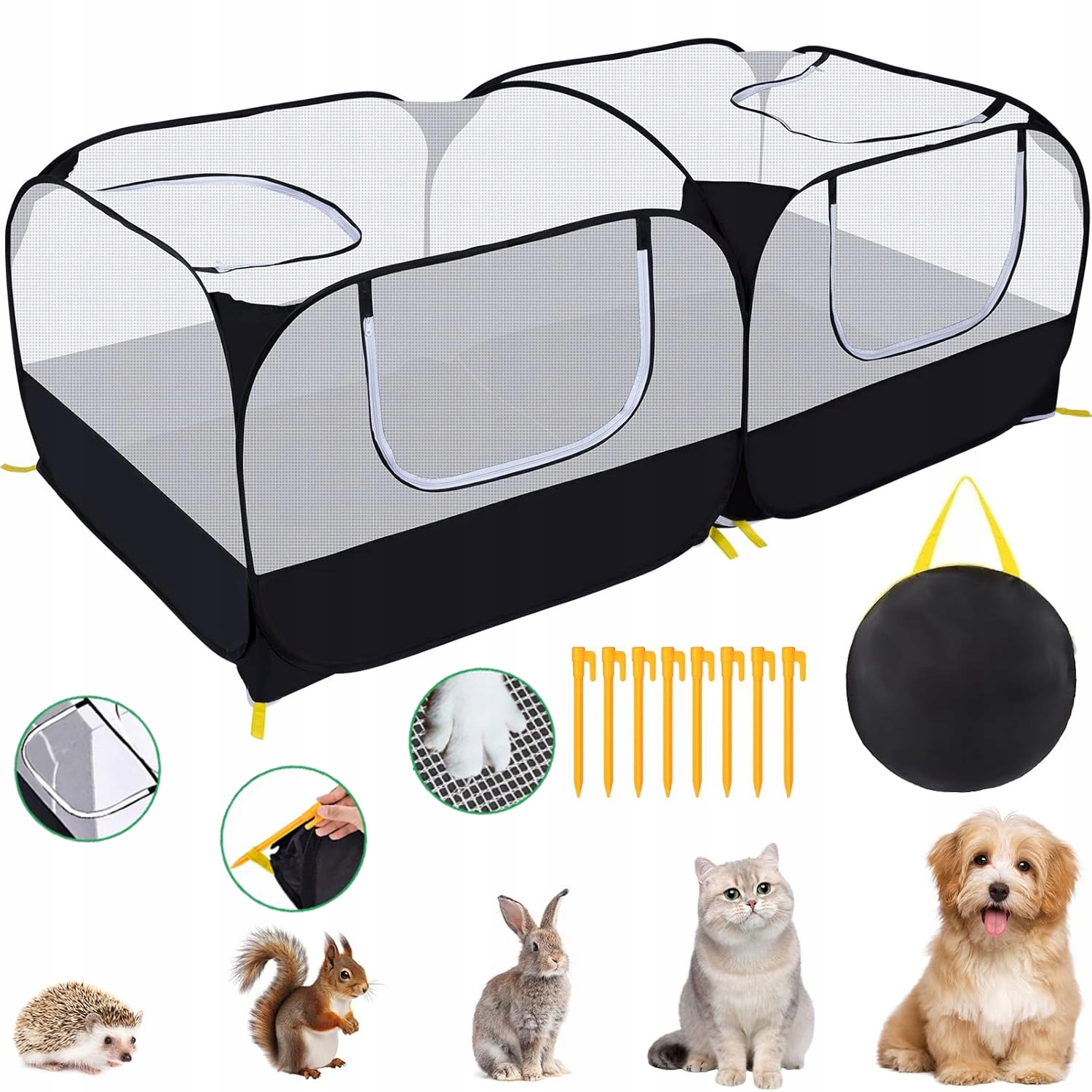 Levně Kotec Kennelová Klec Pro Zvířata Skládací, Odnímatelná Základna