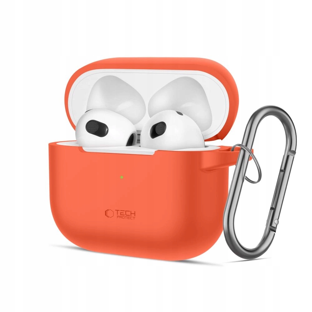 Etui Tech-Protect Silicone Hook na Apple AirPods 3 pomarańczowe