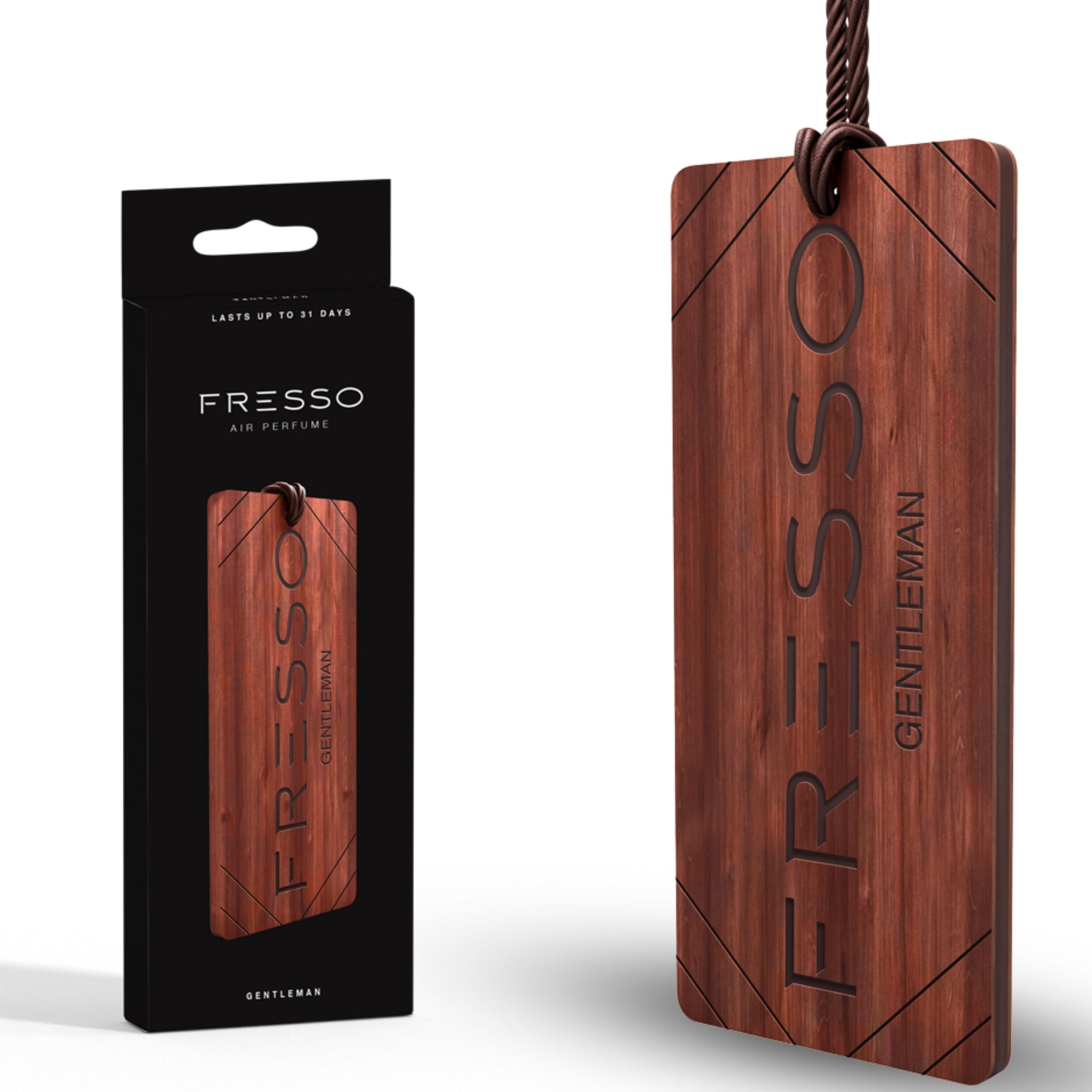 Drewniana zawieszka zapachowa do samochodu Fresso Gentleman