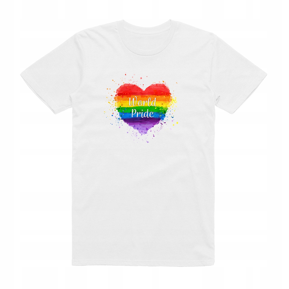 

L - Koszulka T-shirt Lgbt Tęcza Serce Pride World