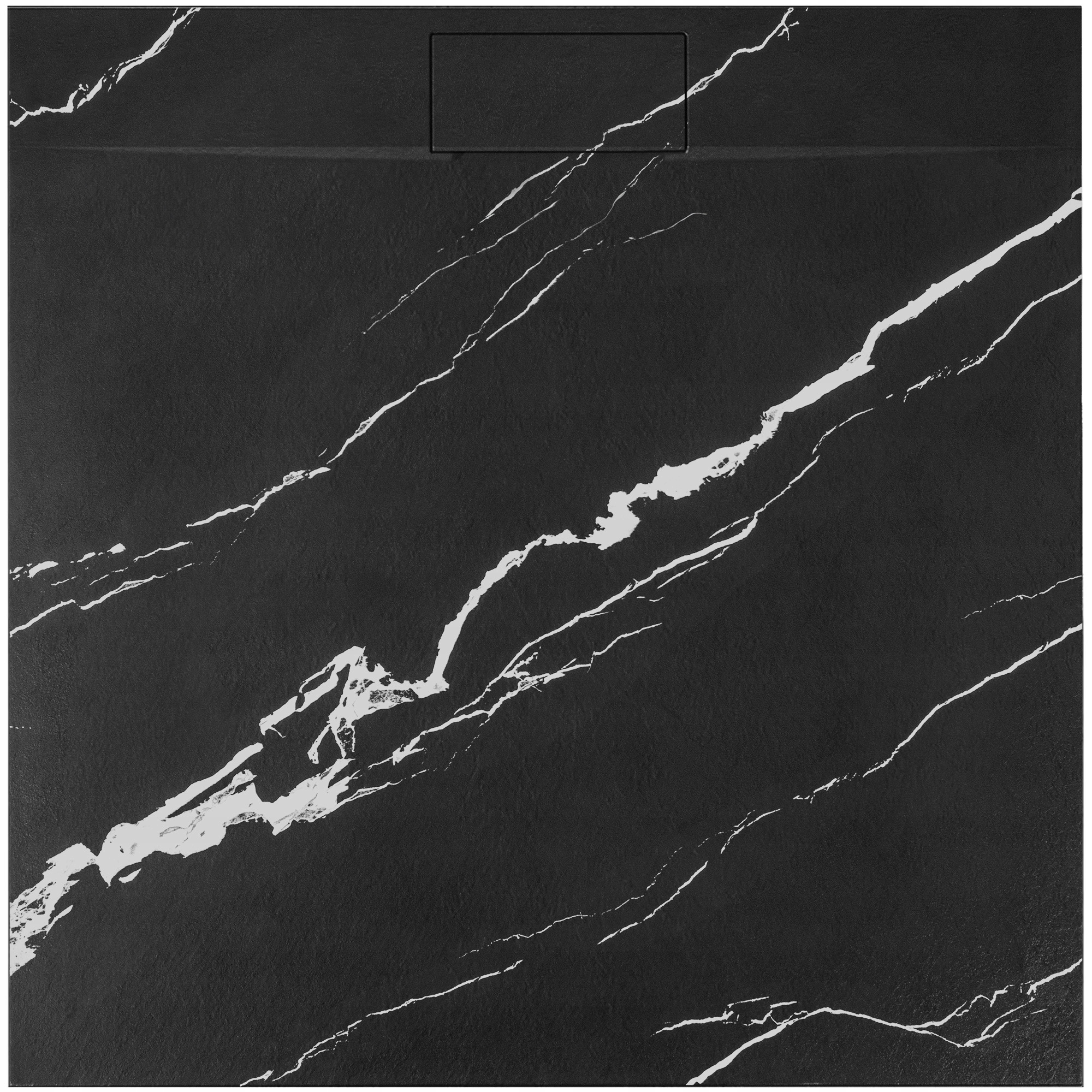 Brodzik Bazalt Carrara 90x90 czarny prysznicowy Slim 2,5 Rea