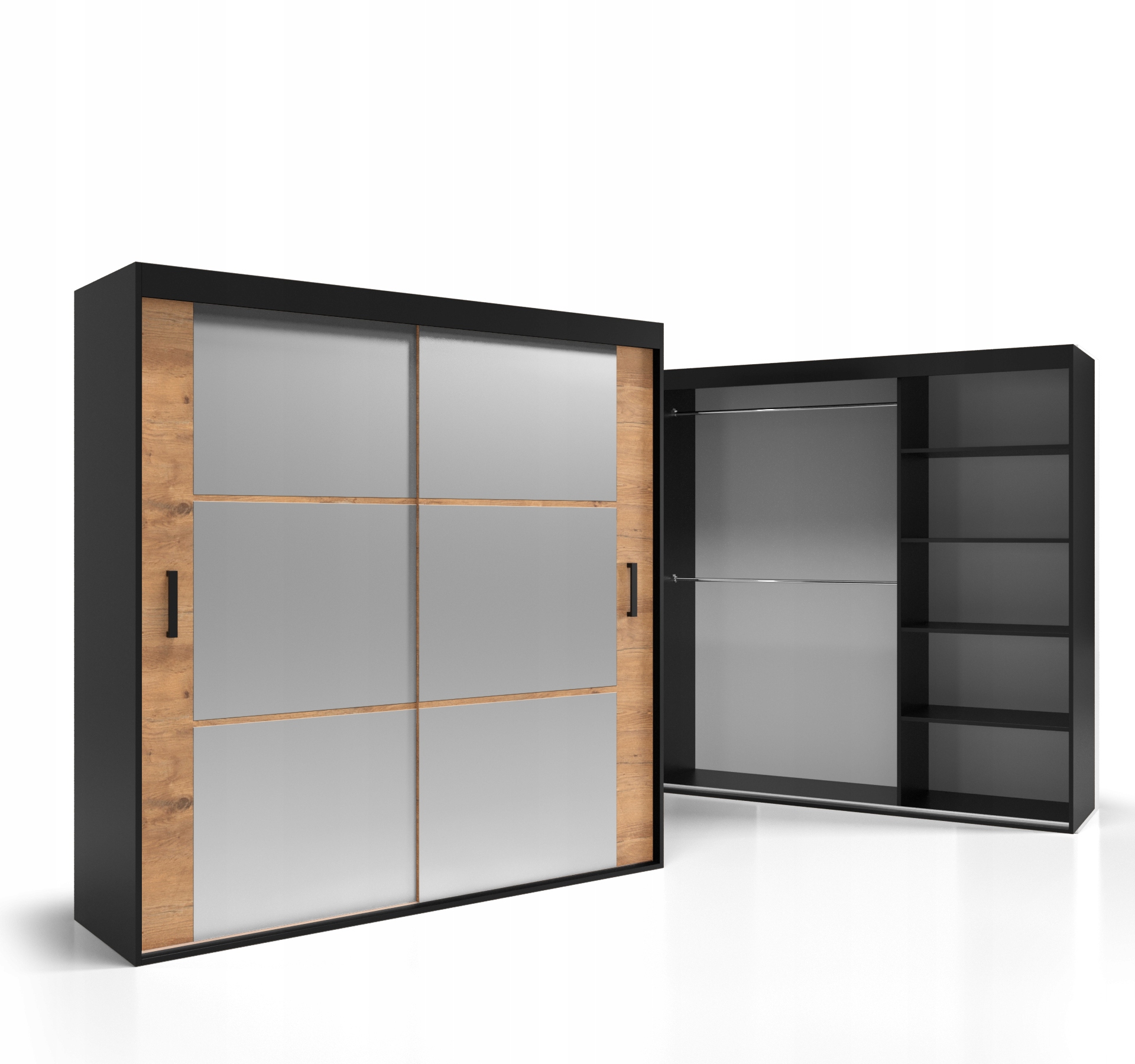 Skříň Posuvná skříň Se Zrcadlem 140 cm VSZ94 2-Dveřní O-sofa