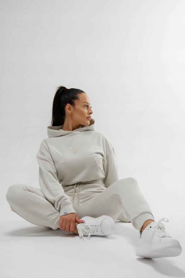 Tepláková souprava Cj Wear krémová bavlna s výšivkou velikost M Pro Páry