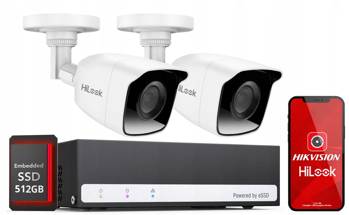 Sada pro monitorování Hilook By Hikvision 2 kamery Ssd disk 512 Gb