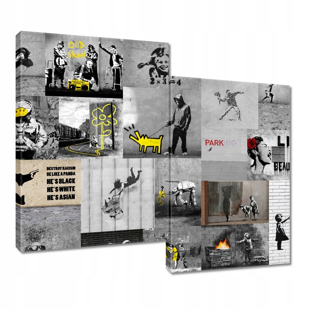 

Obraz 80x70 Mix Kolaż Collage Banksy