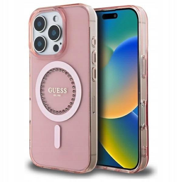 Guess GUHMP16LPFTDTEP iPhone 16 Pro 6.3" różowy/pink hardcase IML Rhin