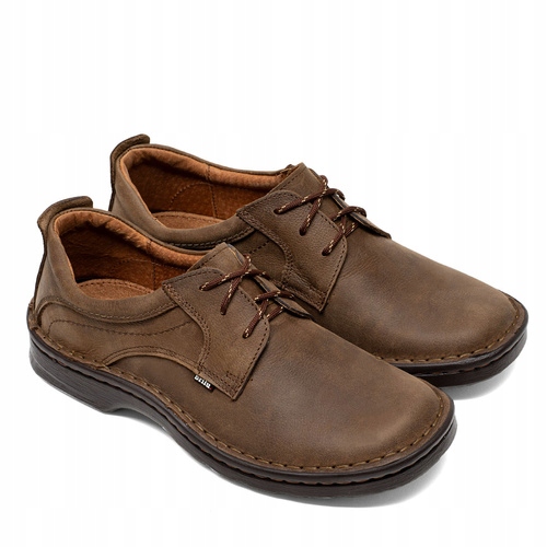 Brilu Polskie Skórzane Kultowe Buty Cielaki Herman Brąz 39