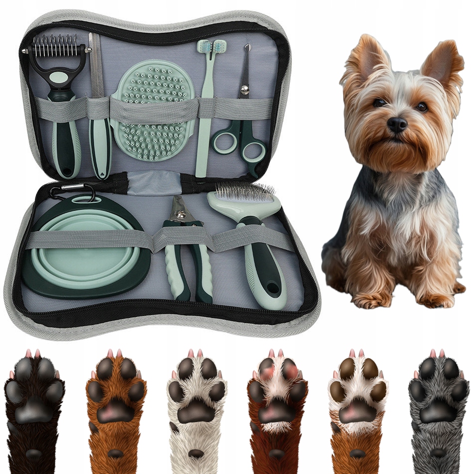Levně Péčová Sada 8v1 Pro Stříhání A Stříhání Pro Psy Nůžky V Pouzdru