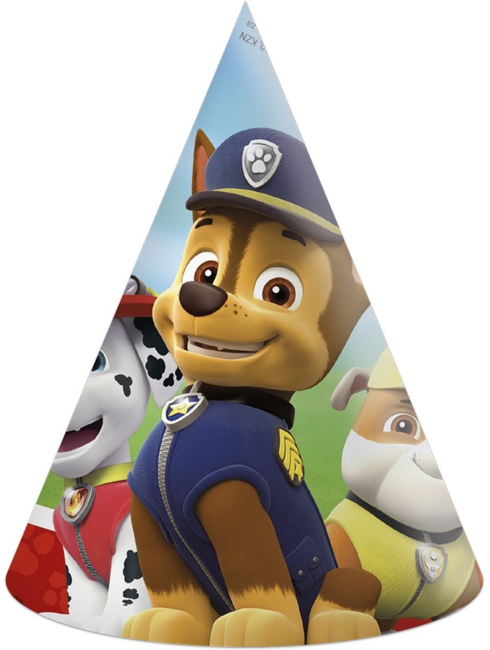 Czapeczki papierowe Psi paw Patrol 6 sztuk Chase