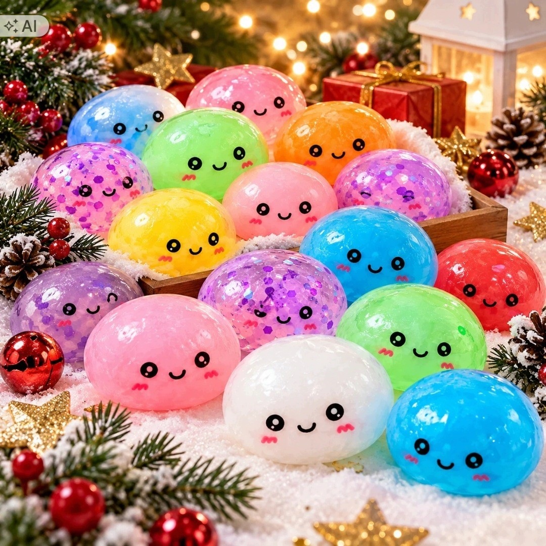 Адвент-календарь Stylizer Squishy, 24 цветные мялки-кубики — фото 4