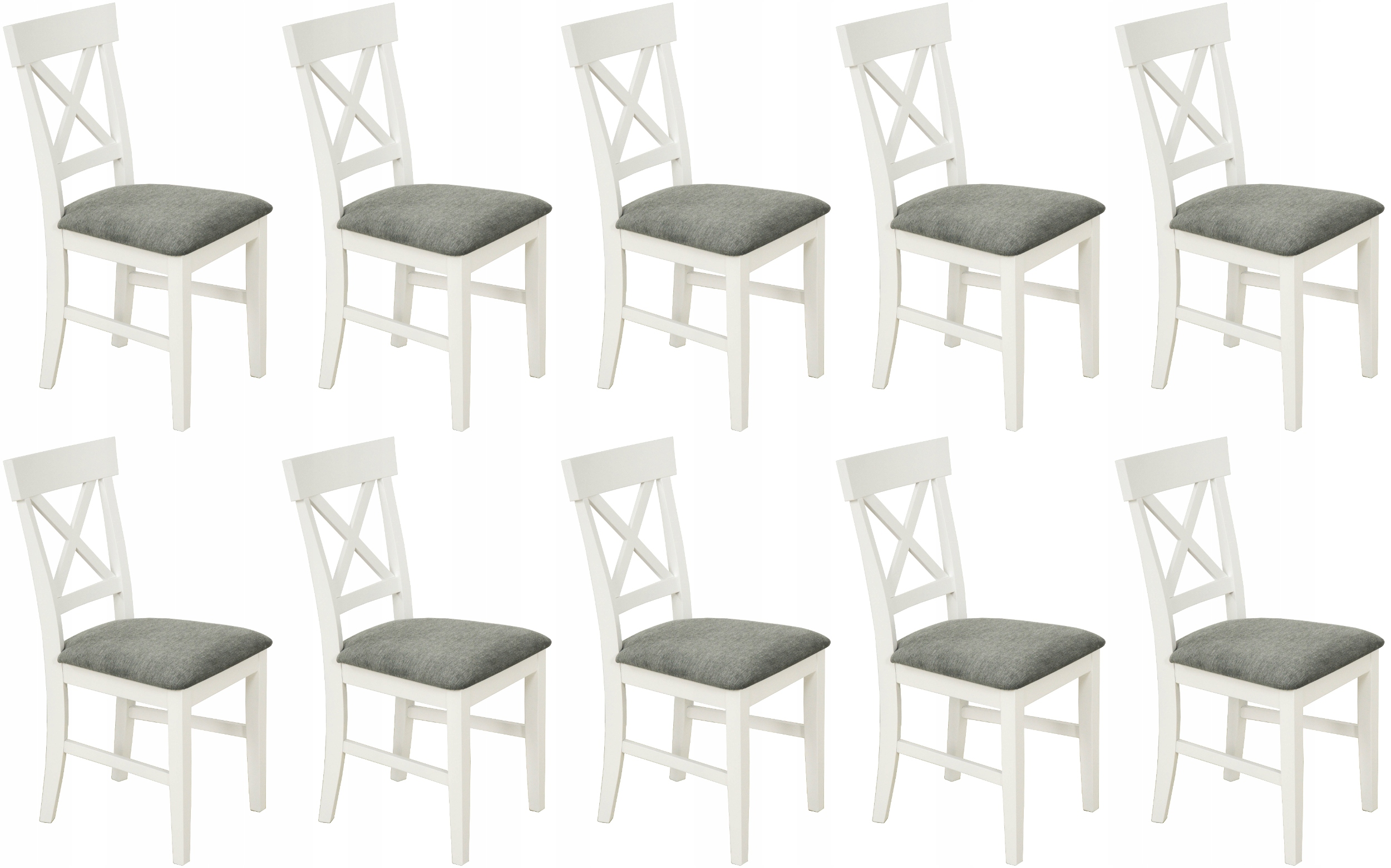 Sada 10 Biela Stoličky vyrobené z dreva Provence