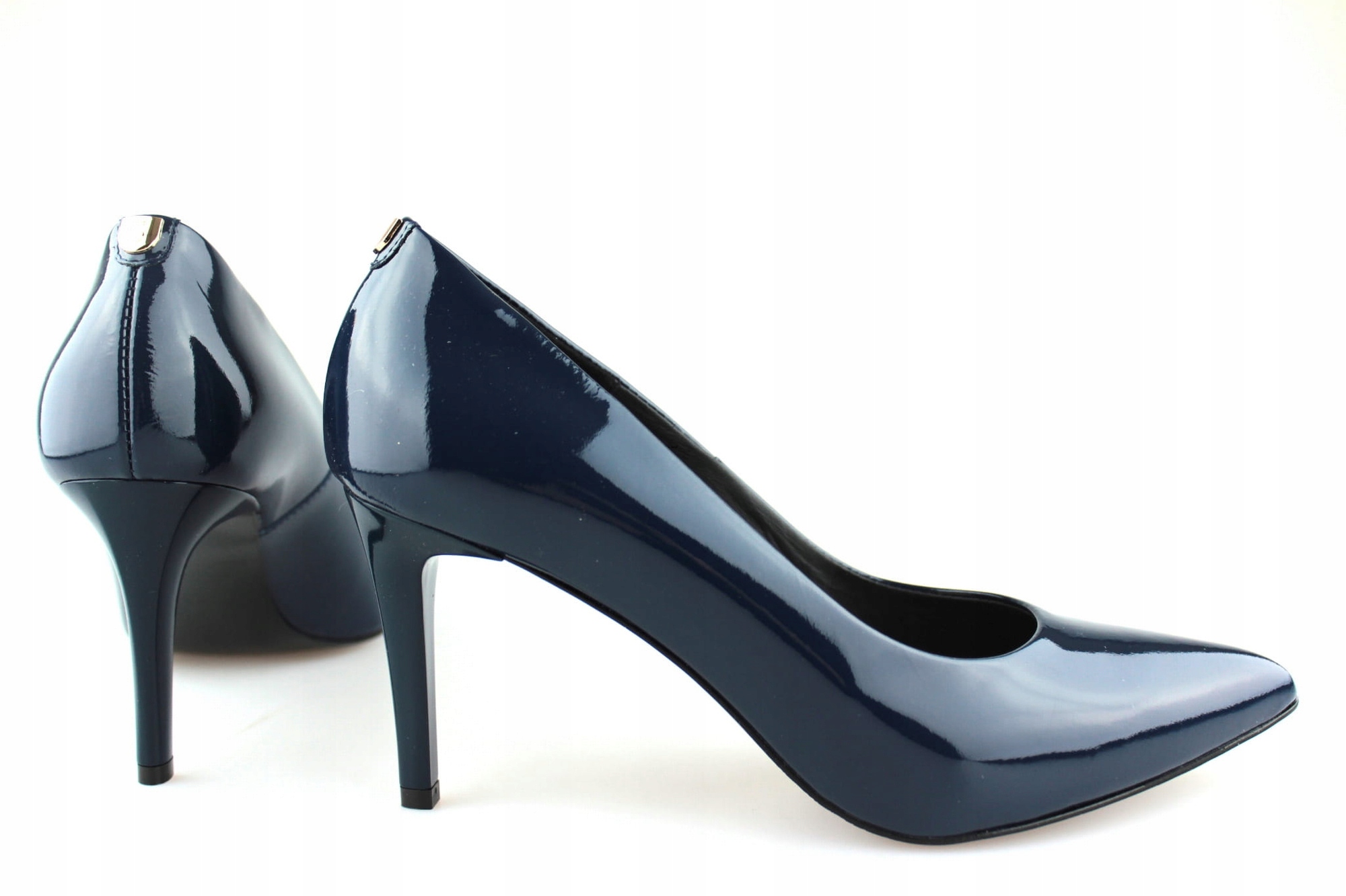 Modré kožené lakované klasické elegantní lodičky Sala 40,5