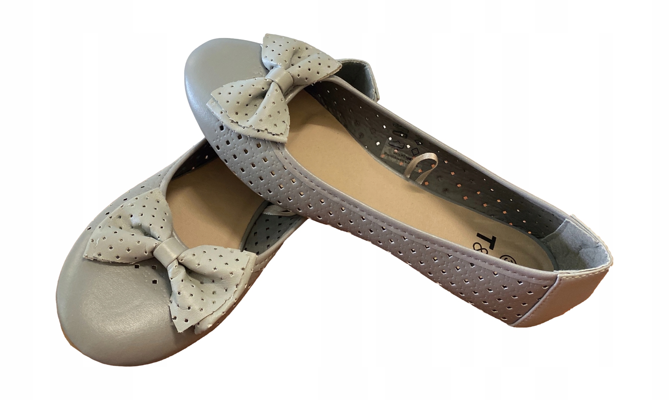 

Buty Baleriny Damskie kokarda Szare *37