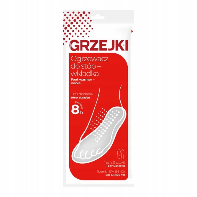 Ogrzewacz do Stóp Grzejki Chemiczne Wkładki 1 Para Czas Grzania 8 h S M