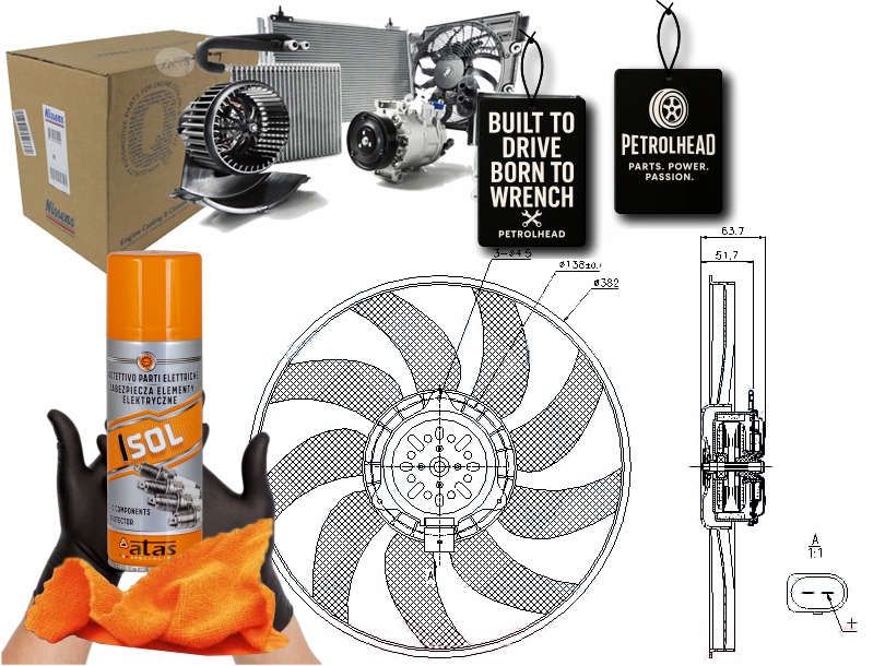 Ventilátor Chladiče Audi A4 A4 Allroad A5 A6 A7 Q #Petrolhead Pro+ Kit4