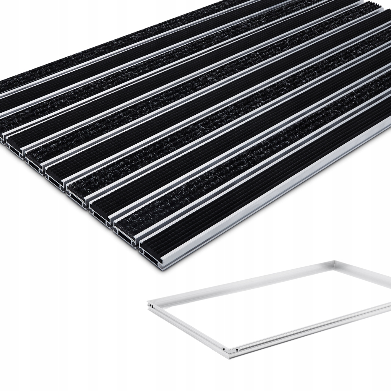 Polentex Aluminiová Rohožka Textilno-gumová Podložka Rámček 80x50 17 mm