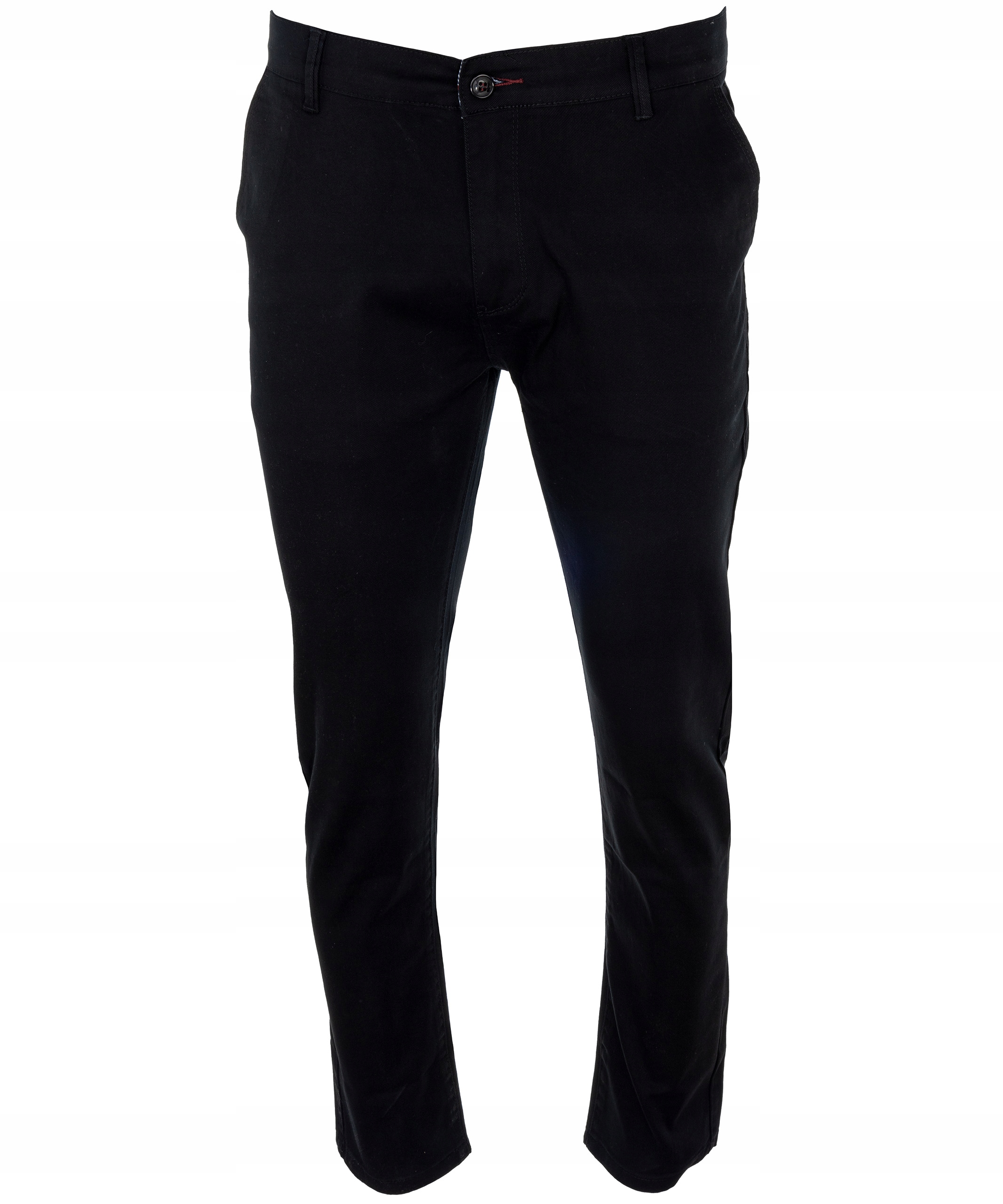 SPODNIE MATERIAŁOWE BAWEŁNIANE CZARNE GŁADKIE W38 Materiał dominujący bawełna