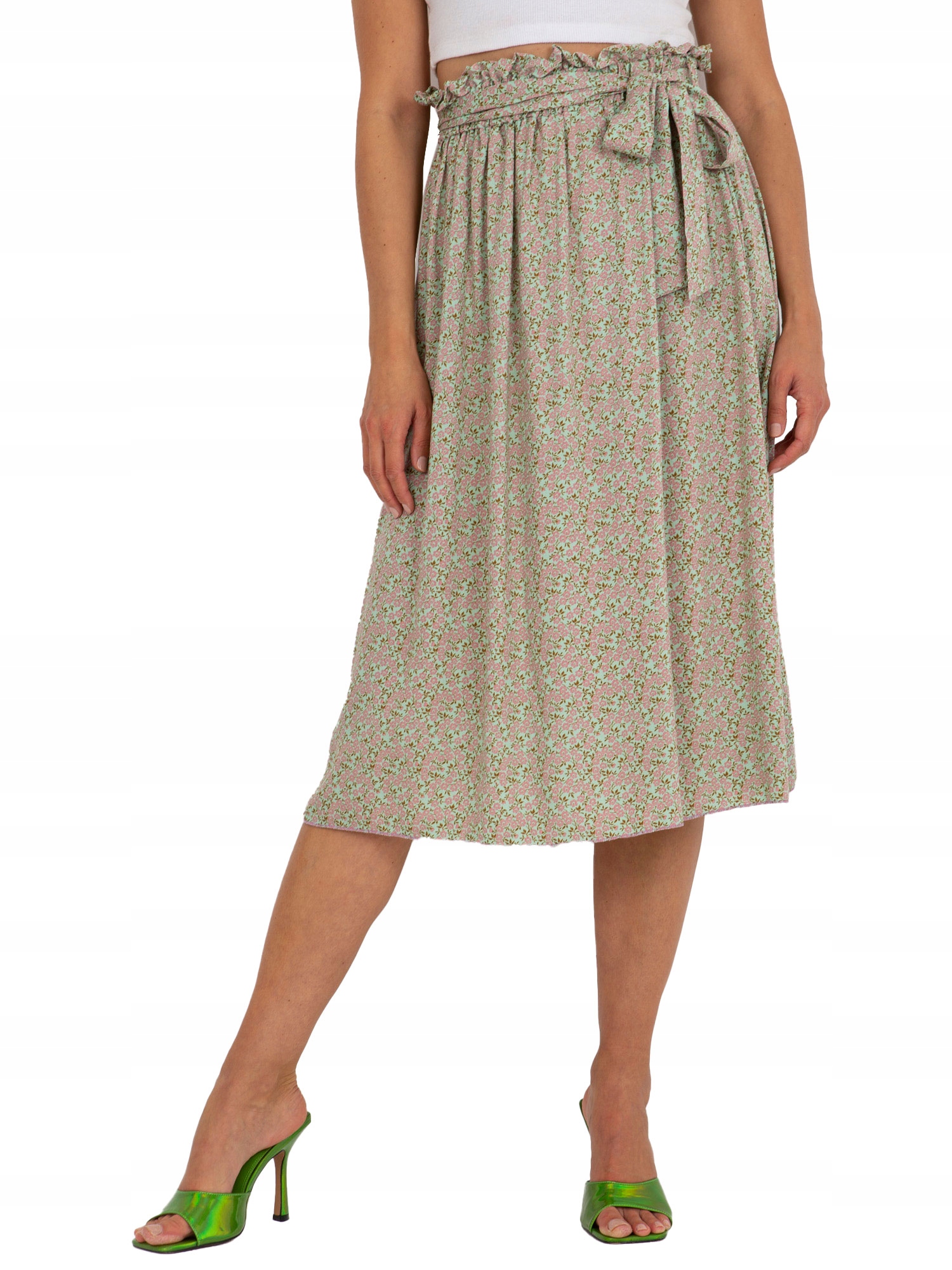 

Spódnica MIDI Damska rozkloszowana Kwiecista