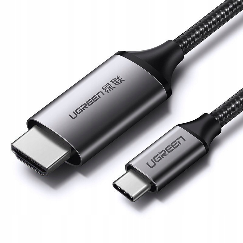 Kabel przewód przejściówka Hdmi Usb-c 4K 60Hz 1.5m czarno-szary