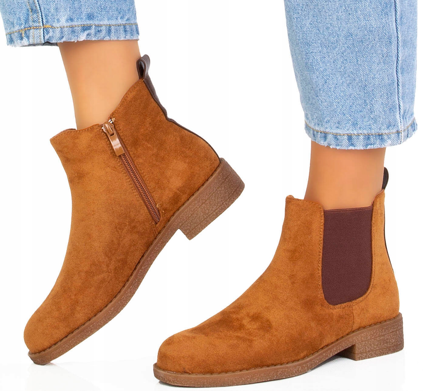 BOTKI SZTYBLETY ZAMSZOWE KLASYCZNE CAMEL OCIEPLANE 41 Rozmiar 41