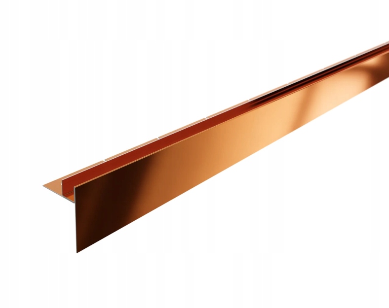 Spádová lišta pro sprchové sklo Pravá měděná lesklá 120 cm