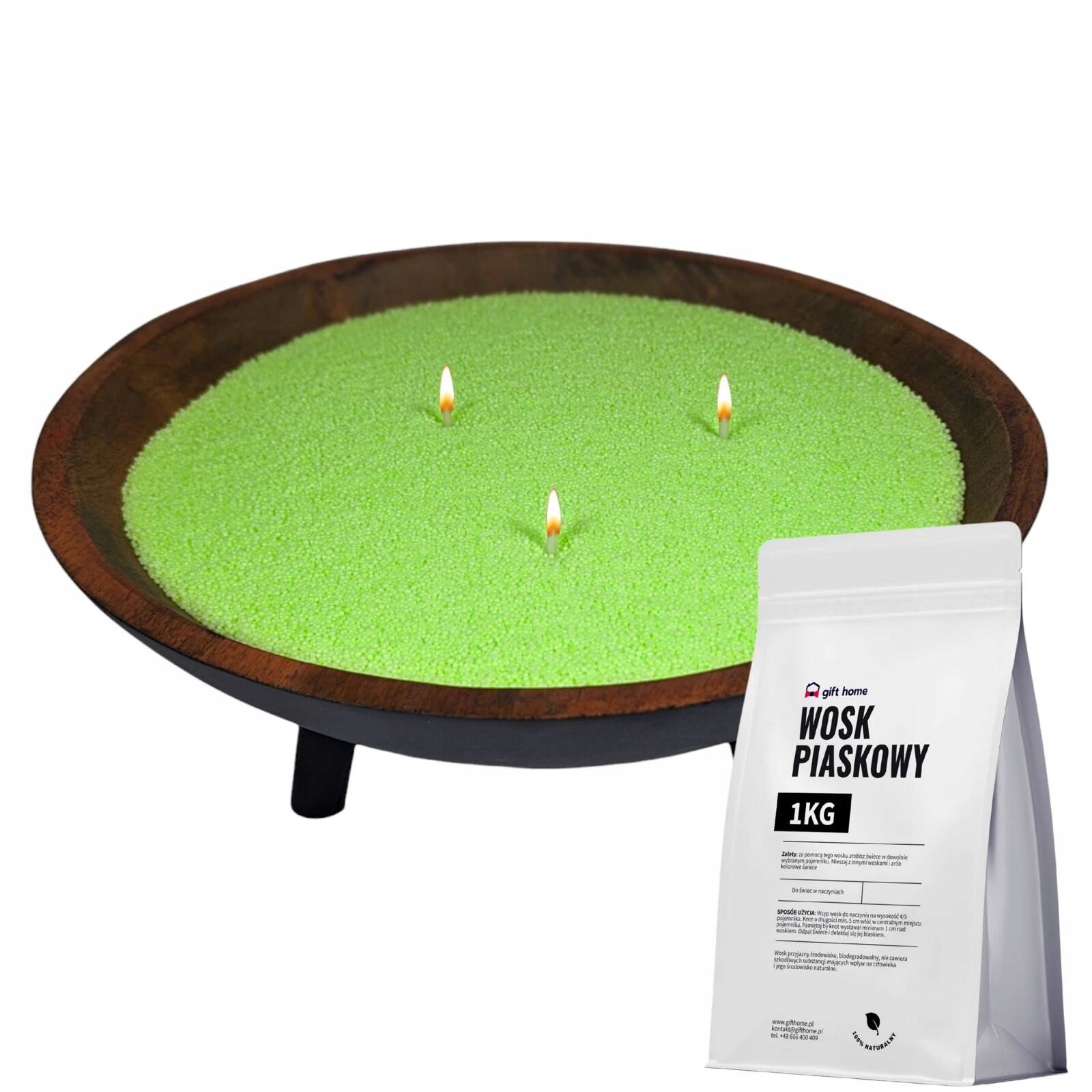 Barevný vosk na sypané svíčky 1 Kg Zelený