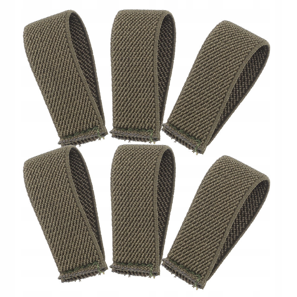 6Pcs Olive Green Elastic Belt Keepers for Outdoor Backpack Straps