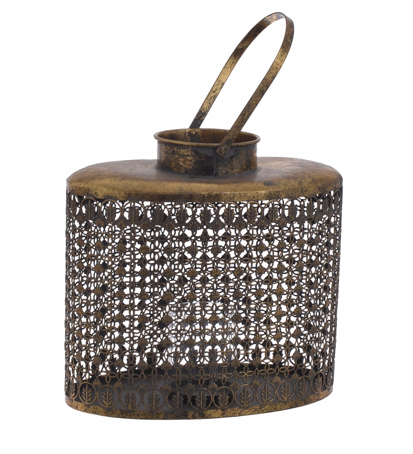 Ażurowy Lampion 1 Stare Złoto