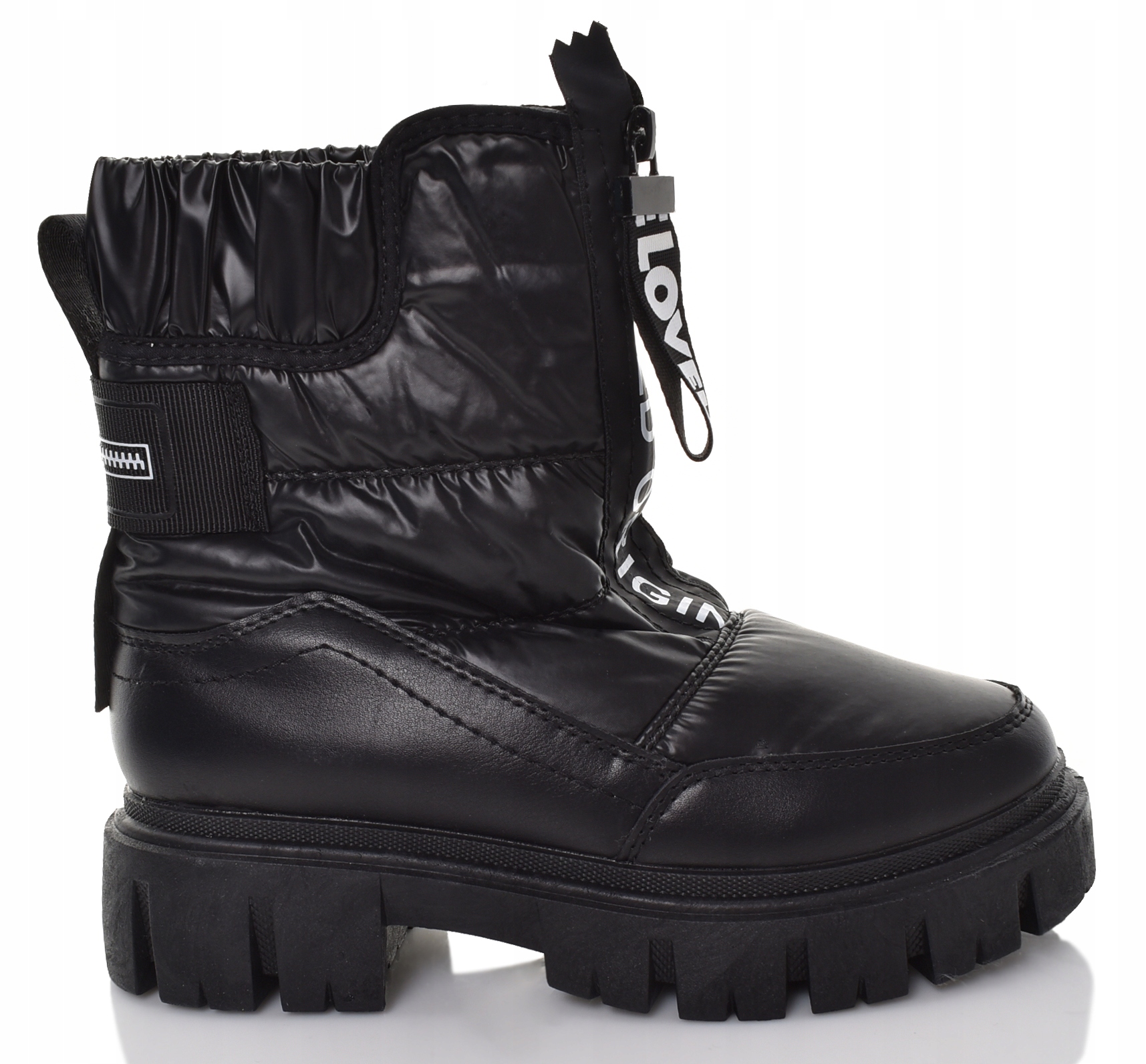 DAMSKIE ŚNIEGOWCE CIEPŁE FUTERKO MODNE BUTY CZARNE